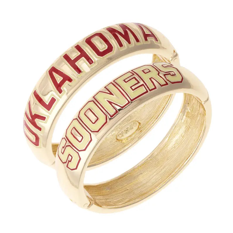 'Oklahoma Sooner' Hinge Bracelet
