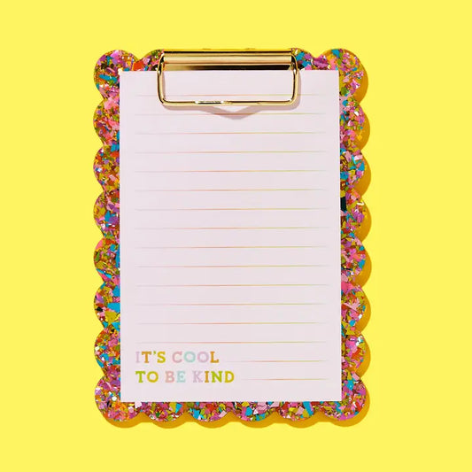 Happy Confetti Scalloped Clipboard w/ Notepad