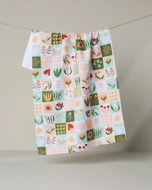 Patchwork Garden Tea Towel