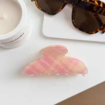 Pink Plaid Clip