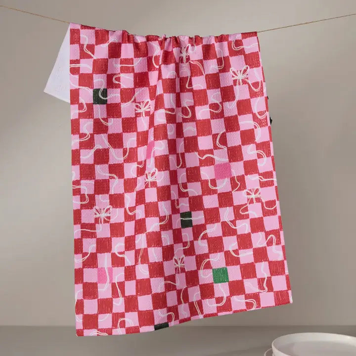 Wrapped Checkers Tea Towel