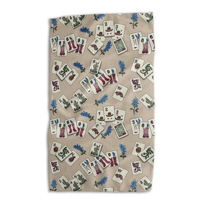 Mahjong Cowboy Tea Towel