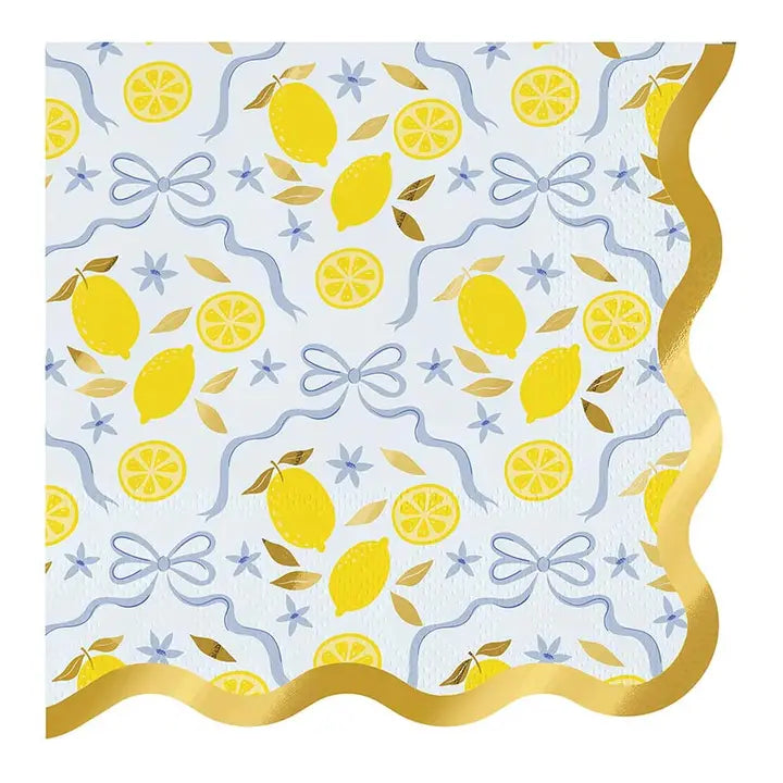 Lemon Foil Woven Napkins