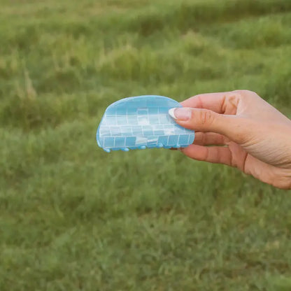 Blue Checked Claw Clip