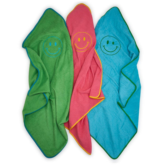 Smiley hooded towel