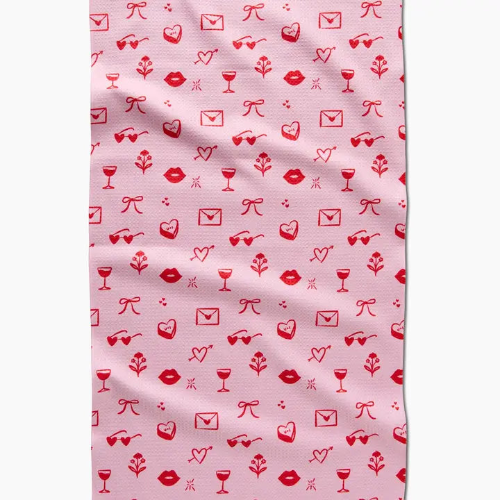 V Day Doodles Tea Towel