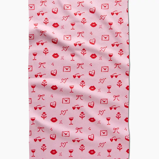 V Day Doodles Tea Towel
