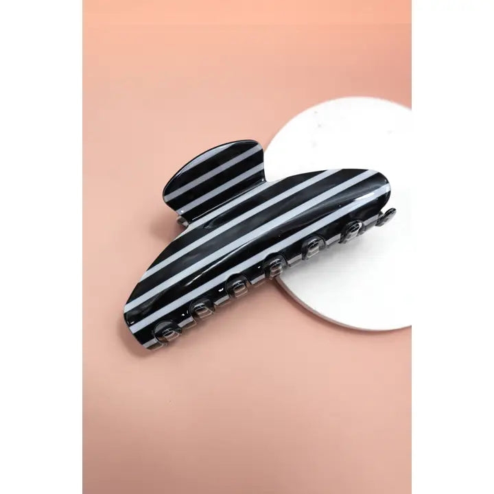 Jumbo Stripe Oval Claw Clip