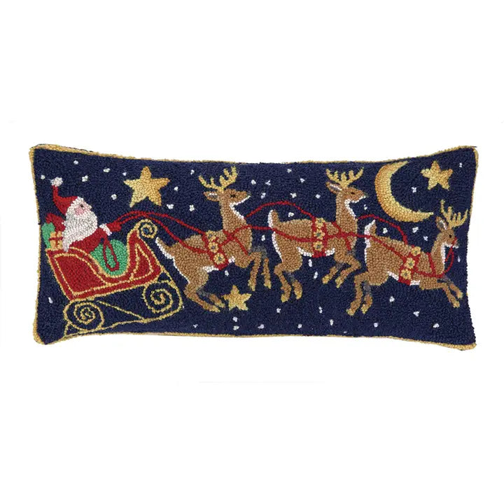 Santa 3 Reindeer Hook Pillow
