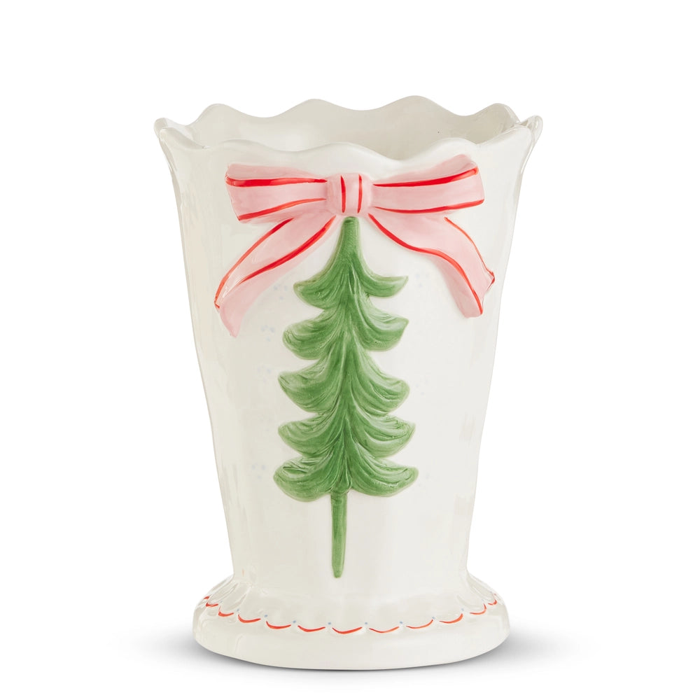 10" Bow & Tree Vase