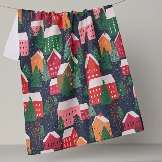 Alpine Village Tea Towel