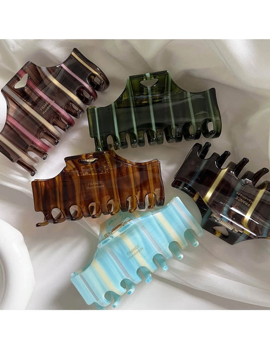 Heart Stripe Claw Clip