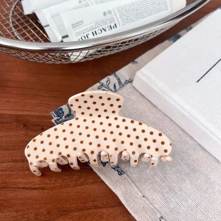 Glossy Polka Dot Claw Clip