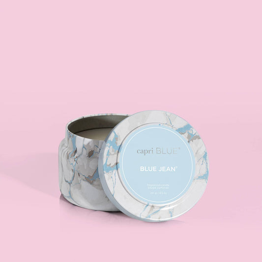 Blue Jean Marble Travel Tin Candle