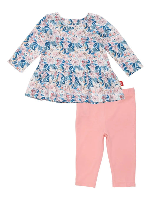 Once And Floral Peplum Top/Leg