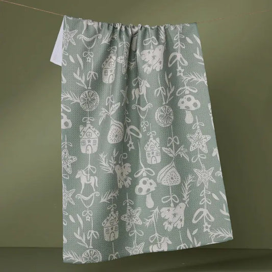 Cozy Ornaments Tea Towel