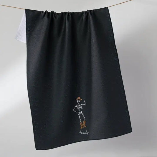 Howdy Black Tea Towel