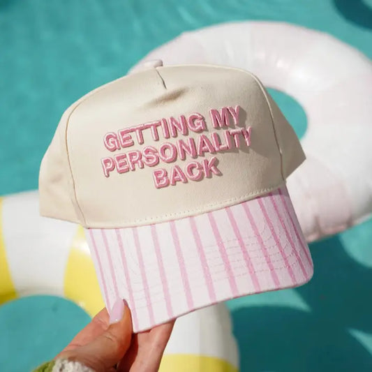 Personality Back Pink Stripe Hat