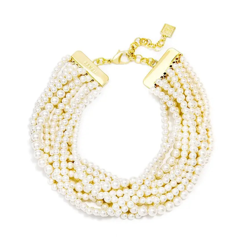 10 Strand Sm. Pearl Collar Necklace