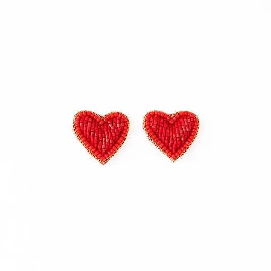 Haddie Red Heart Studs
