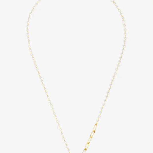 Petite Pearl Link Toggle Necklace