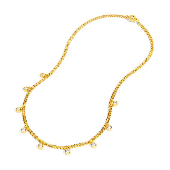 Crystal Fringe Short Necklace