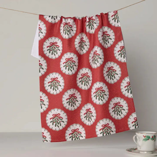 Merry Mistletoe Tea Towel