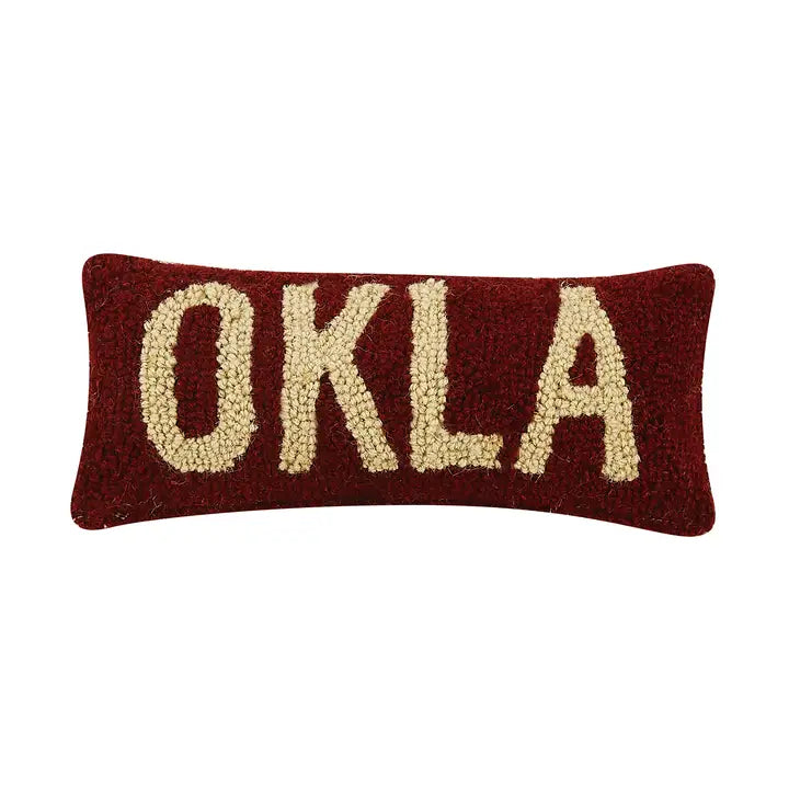 Okla Red And White Pillow