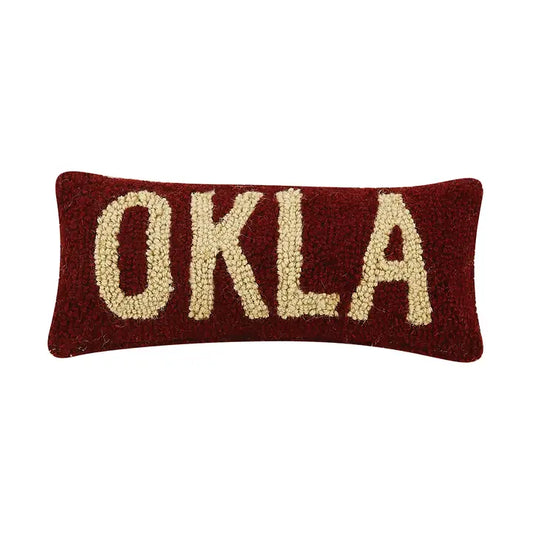 Okla Red And White Pillow