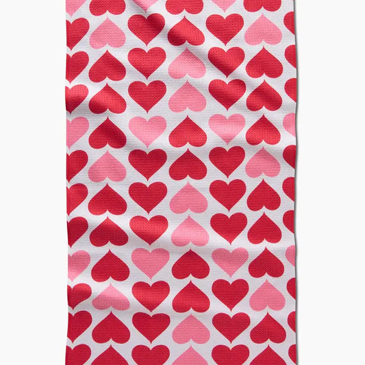 Blushing Hearts Tea Towel