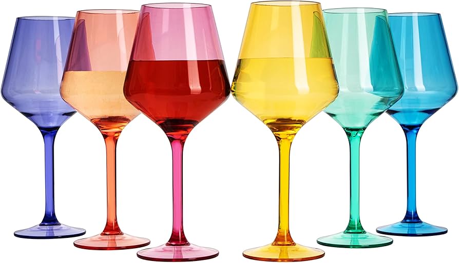 Acrylic Set of Stemmed Wine Glasses