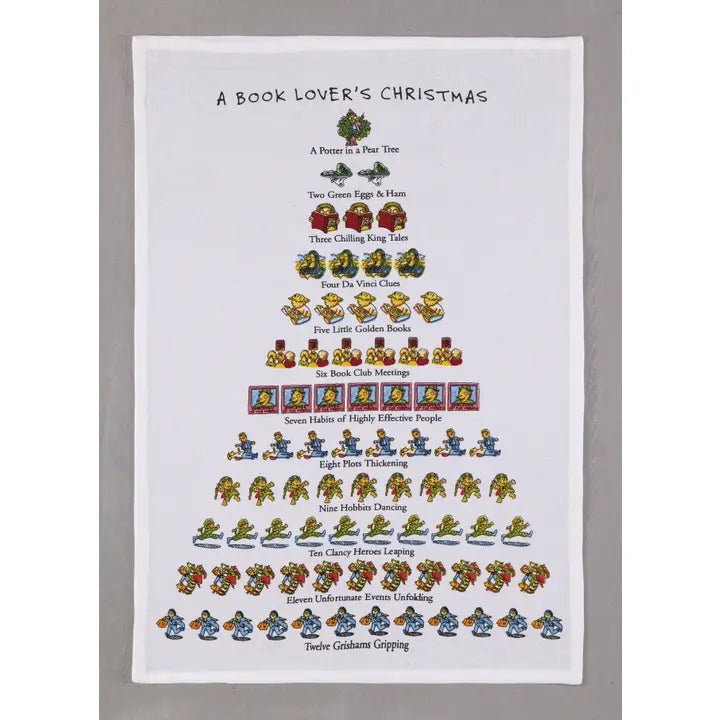 Book Lover's Christmas Kitchen Towel