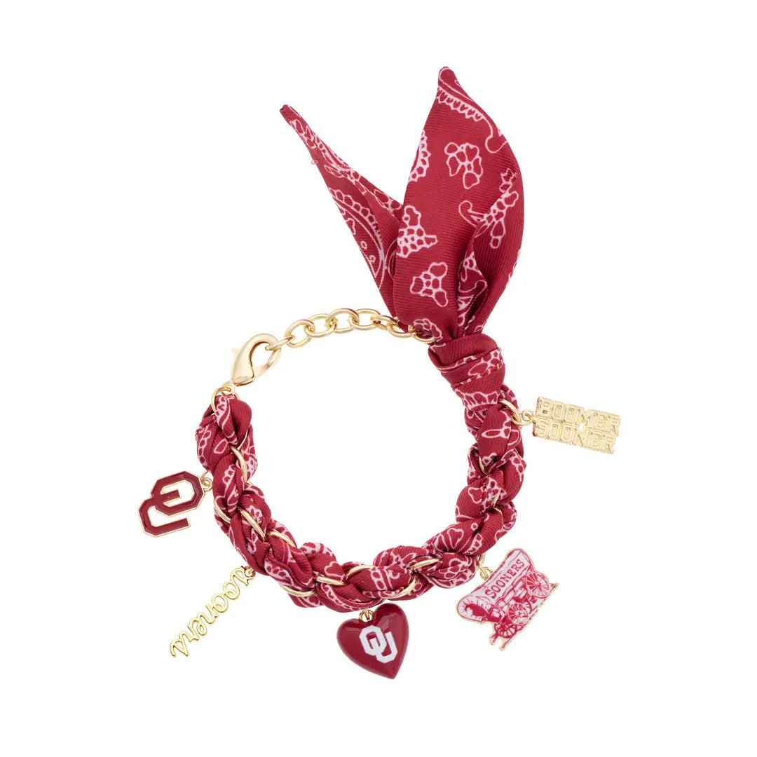 Oklahoma Sooners Bandana Charm Bracelet