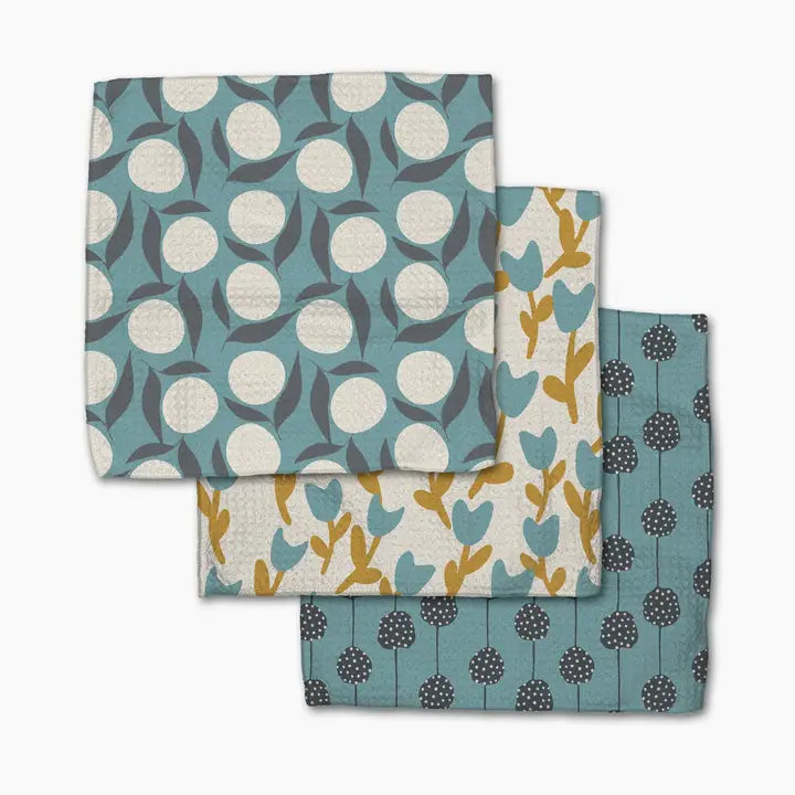 Polka Dot Blooms Dishcloth Set