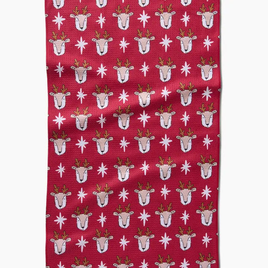 Reindeer Star Tea Towel