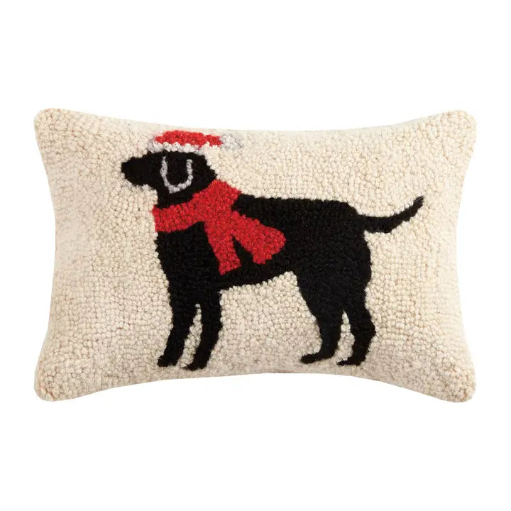 Christmas Black Lab Pillow