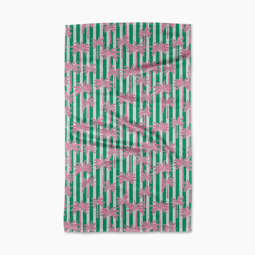 Palm Tree Stripe Tea Towel