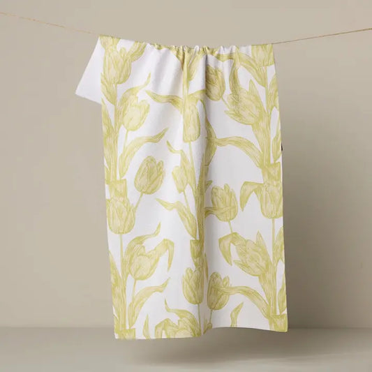 Butter Tulips Tea Towel