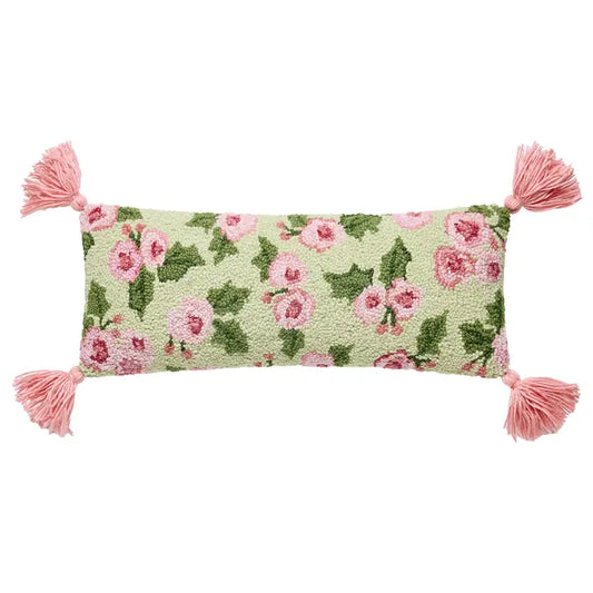 Cottage Charm Roses w/ Tassels Pillow