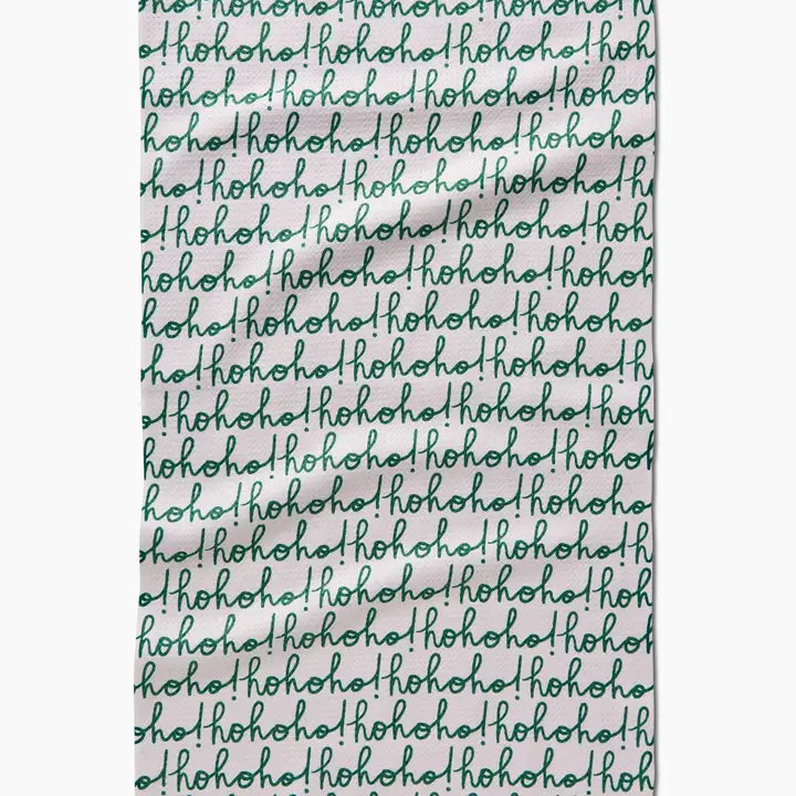 Ho Ho Ho Holiday Green Tea Towel