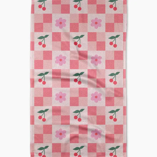 Floral & Cherries Tea Towel