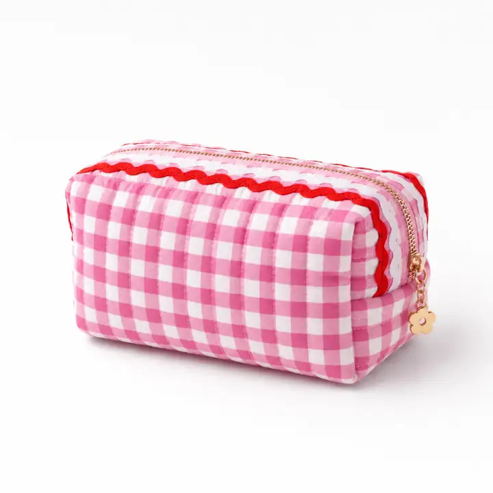 Color Wave Gingham Cosmetic Case