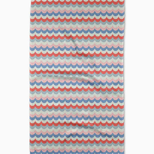 Scallop Stripes Tea Towel