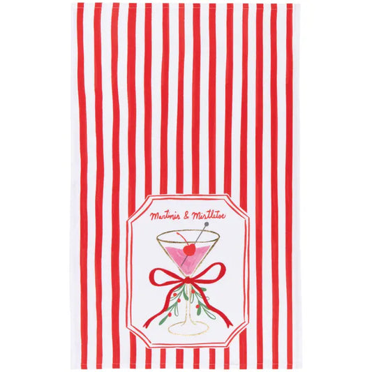 Deco Mistletoe & Martinis Tea Towel