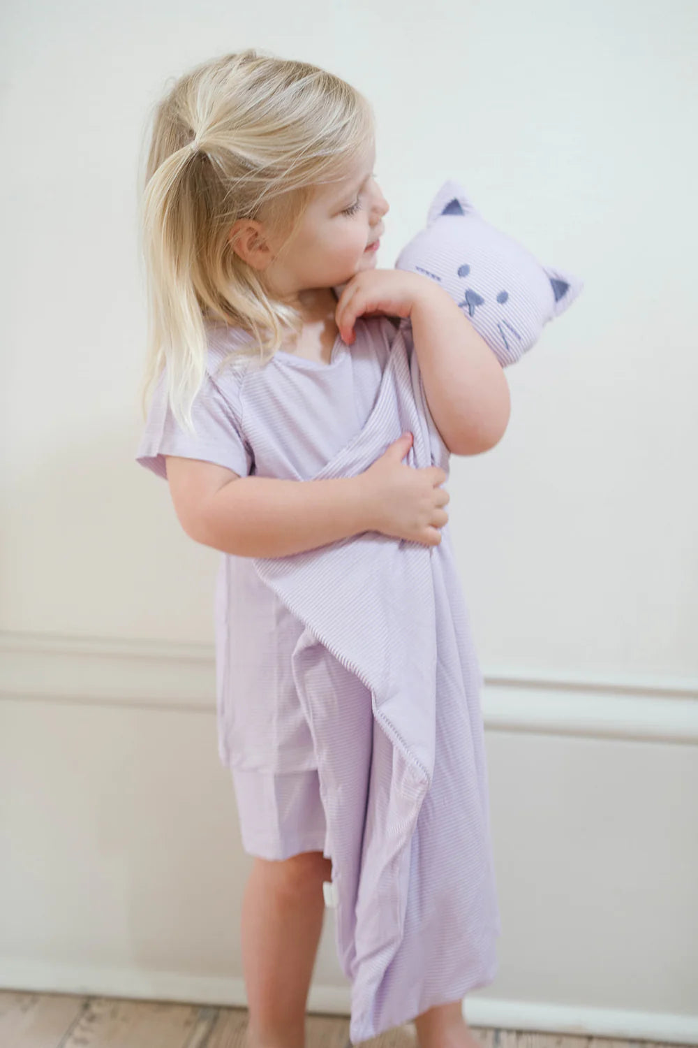 Purple Mini Stripe Kitty Lovey