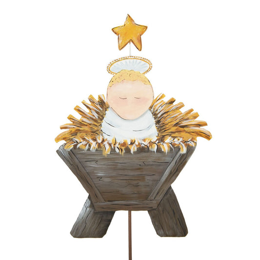 Baby Jesus Manger Stake