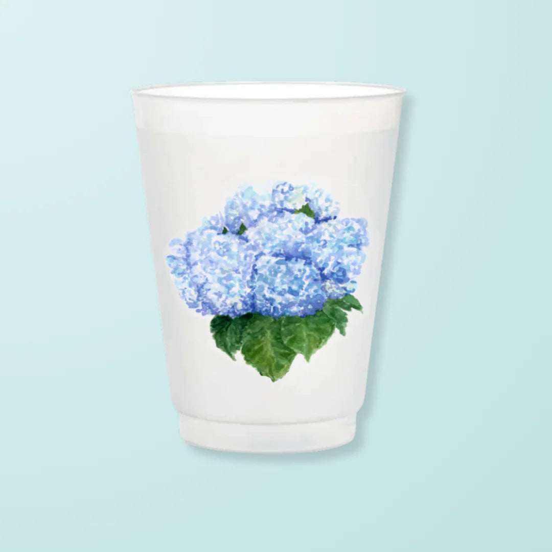 Blue Hydrangea Frosted Cups