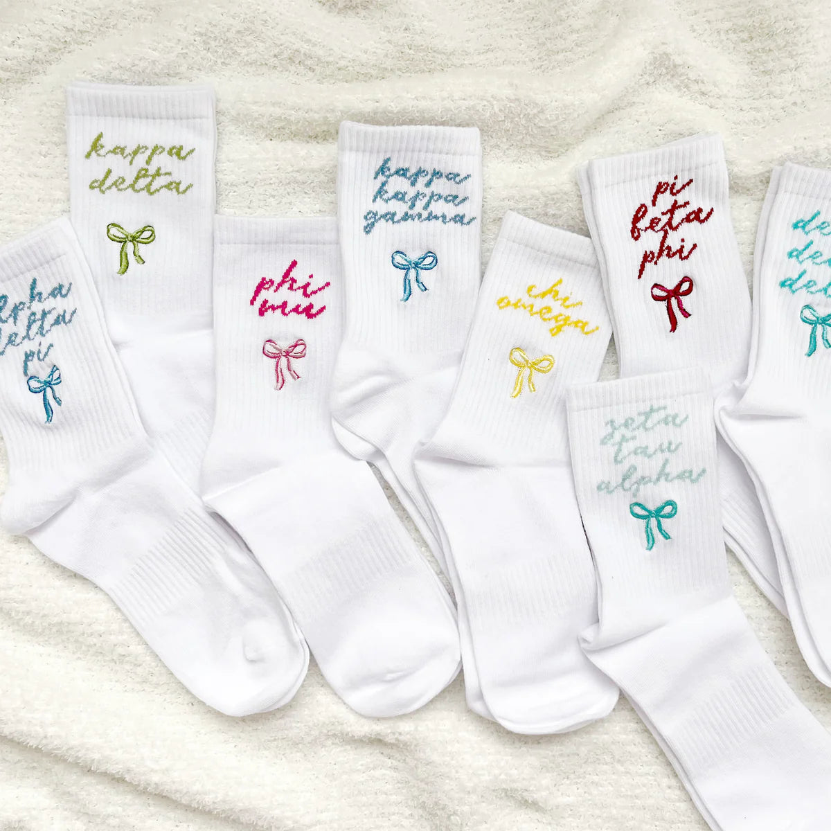 Sorority Emb. Crew Socks