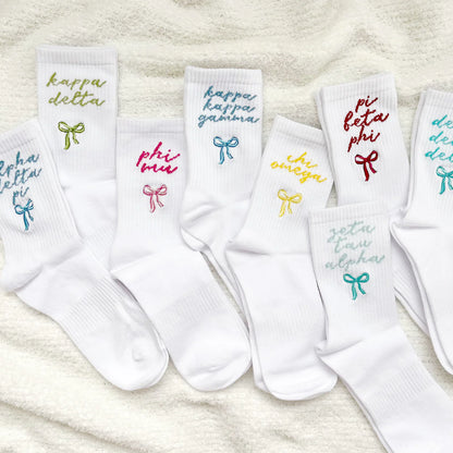 Sorority Emb. Crew Socks