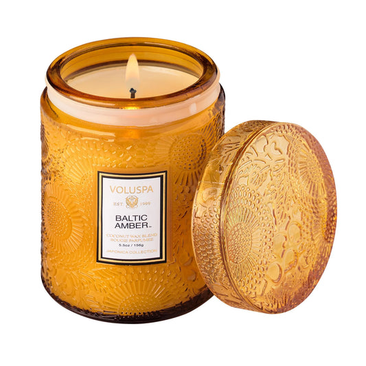 Baltic Amber Sm Glass Candle